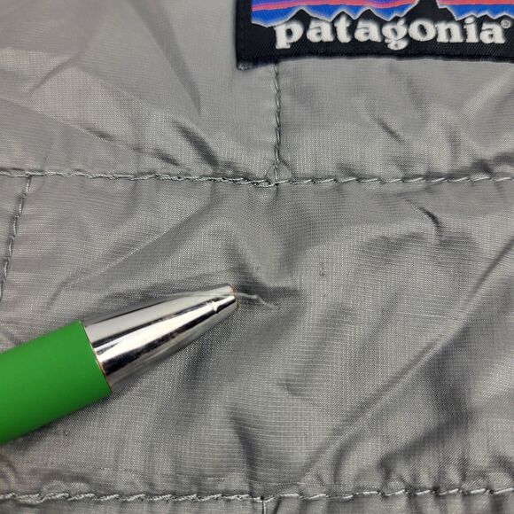 Patagonia Jacket Women Gray Nano Puff Hoody Full Zip Logo Primaloft Pocket M - Picture 8 of 16